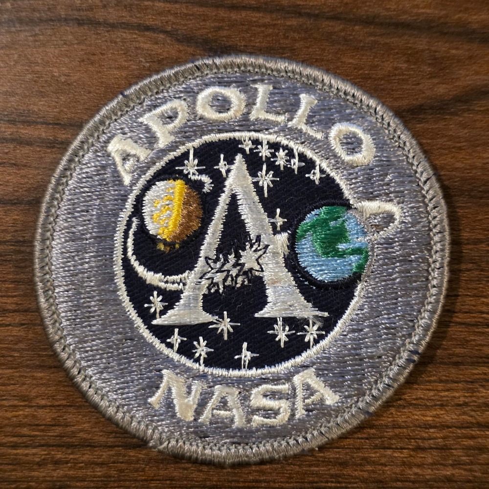 NASA Apollo Program Embroidered Mission Patch Silver Blue Space Exploration 3in